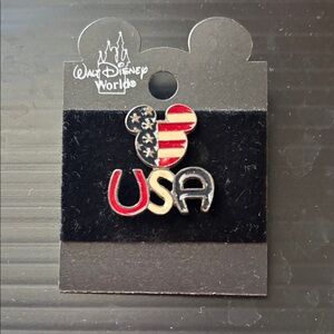 Vintage Disney USA Flag Mickey Pin - Red, Blue, White it is an original